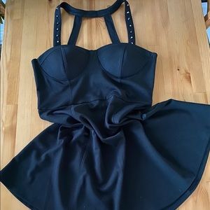 NWOT Material Girl Black Studded Dress